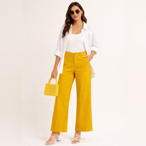 miduo Pants - Miduo Bold Mustard Wide-Leg Pants